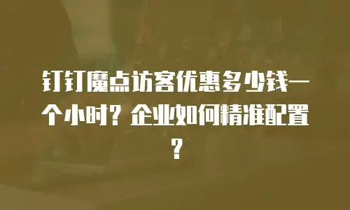 钉钉魔点访客优惠多少钱一个小时？企业如何精准配置？