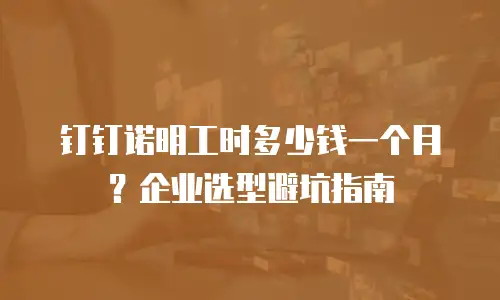 钉钉诺明工时多少钱一个月？企业选型避坑指南