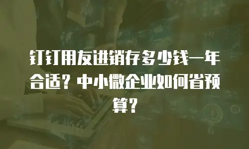 钉钉用友进销存多少钱一年合适？中小微企业如何省预算？