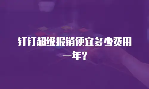钉钉超级报销便宜多少费用一年？