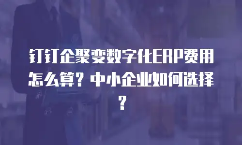钉钉企聚变数字化ERP费用怎么算？中小企业如何选择？