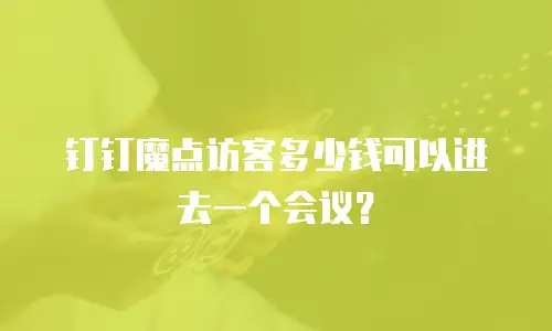 钉钉魔点访客多少钱可以进去一个会议？