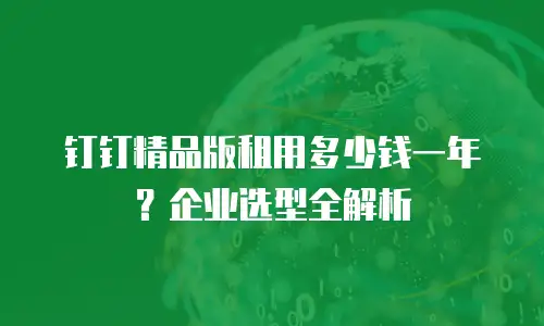 钉钉精品版租用多少钱一年？企业选型全解析