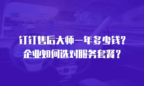 钉钉售后大师一年多少钱？企业如何选对服务套餐？
