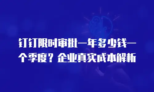 钉钉限时审批一年多少钱一个季度？企业真实成本解析