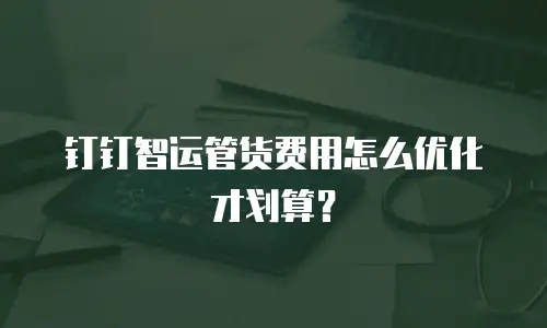 钉钉智运管货费用怎么优化才划算？