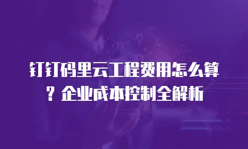 钉钉码里云工程费用怎么算？企业成本控制全解析
