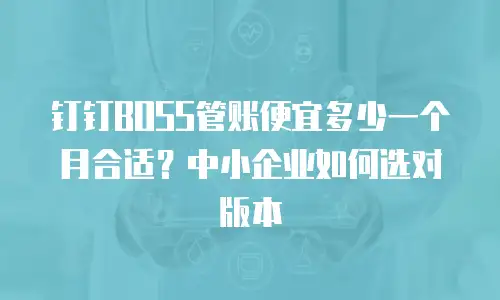 钉钉BOSS管账便宜多少一个月合适？中小企业如何选对版本