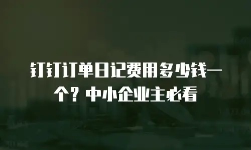 钉钉订单日记费用多少钱一个？中小企业主必看