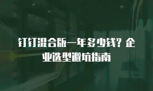 钉钉混合版一年多少钱？企业选型避坑指南