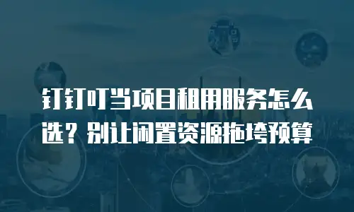 钉钉叮当项目租用服务怎么选？别让闲置资源拖垮预算