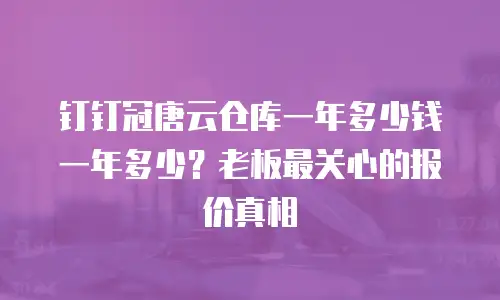 钉钉冠唐云仓库一年多少钱一年多少？老板最关心的报价真相
