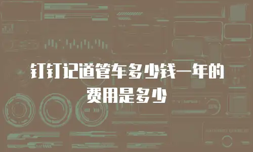 钉钉记道管车多少钱一年的费用是多少