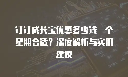 钉钉成长宝优惠多少钱一个星期合适？深度解析与实用建议