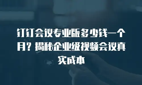 钉钉会议专业版多少钱一个月？揭秘企业级视频会议真实成本