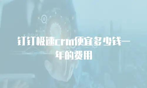 钉钉极速crm便宜多少钱一年的费用