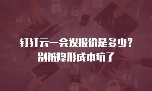 钉钉云一会议报价是多少？别被隐形成本坑了