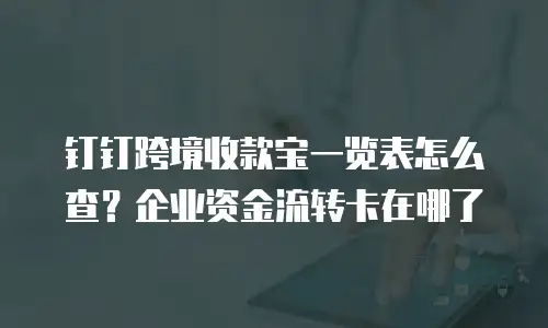 钉钉跨境收款宝一览表怎么查？企业资金流转卡在哪了