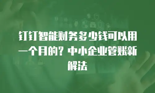 钉钉智能财务多少钱可以用一个月的？中小企业管账新解法