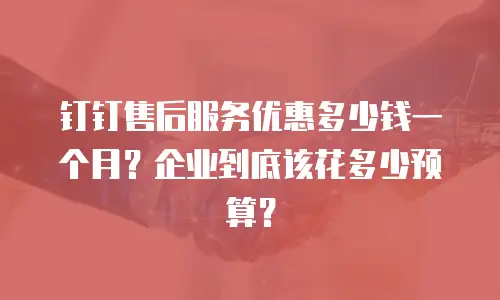 钉钉售后服务优惠多少钱一个月？企业到底该花多少预算？