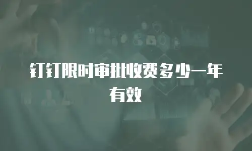 钉钉限时审批收费多少一年有效