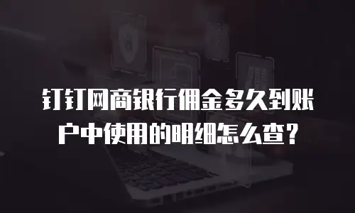 钉钉网商银行佣金多久到账户中使用的明细怎么查？