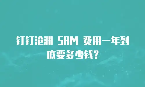 钉钉沧渊 SRM 费用一年到底要多少钱？