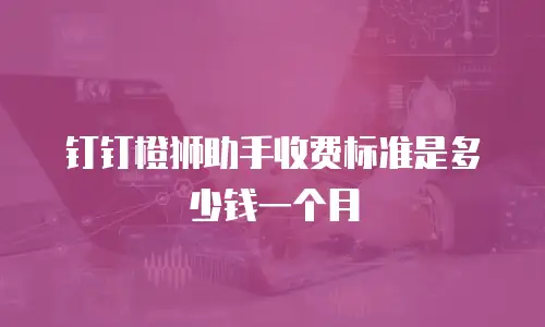 钉钉橙狮助手收费标准是多少钱一个月