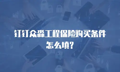 钉钉众淼工程保险购买条件怎么填？
