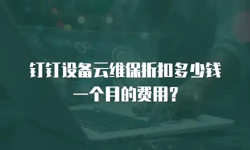 钉钉设备云维保折扣多少钱一个月的费用？