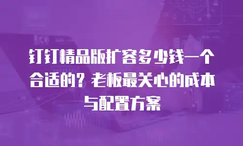 钉钉精品版扩容多少钱一个合适的？老板最关心的成本与配置方案
