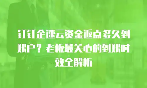 钉钉企速云资金返点多久到账户？老板最关心的到账时效全解析