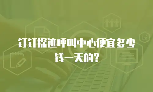 钉钉探迹呼叫中心便宜多少钱一天的？