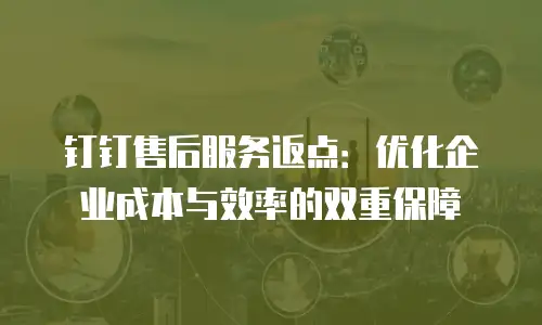 钉钉售后服务返点：优化企业成本与效率的双重保障