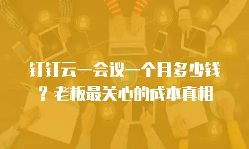 钉钉云一会议一个月多少钱？老板最关心的成本真相