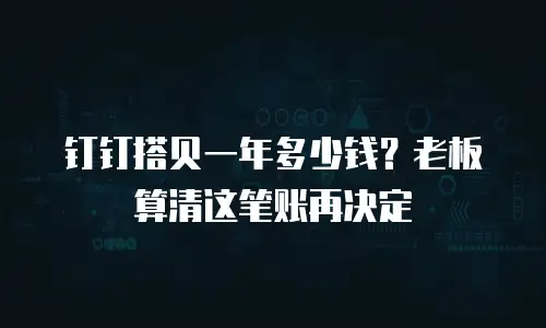 钉钉搭贝一年多少钱？老板算清这笔账再决定