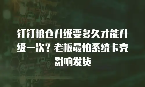 钉钉粮仓升级要多久才能升级一次？老板最怕系统卡壳影响发货