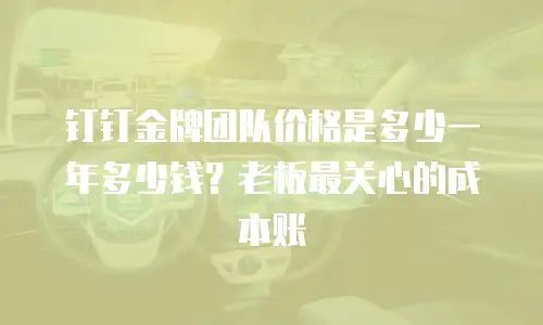 钉钉金牌团队价格是多少一年多少钱？老板最关心的成本账