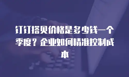 钉钉搭贝价格是多少钱一个季度？企业如何精准控制成本