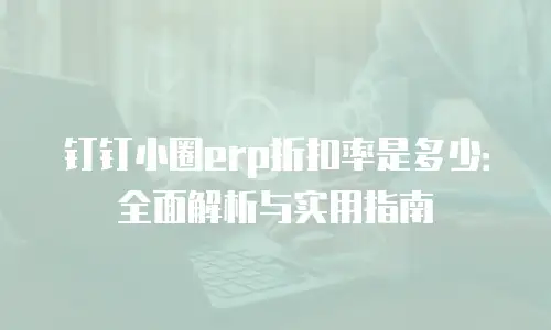 钉钉小圈erp折扣率是多少：全面解析与实用指南