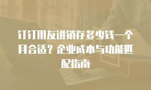 钉钉用友进销存多少钱一个月合适？企业成本与功能匹配指南