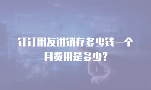钉钉用友进销存多少钱一个月费用是多少？