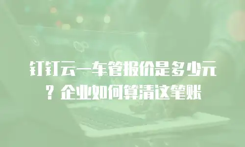 钉钉云一车管报价是多少元？企业如何算清这笔账