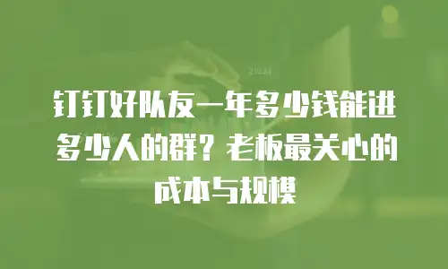 钉钉好队友一年多少钱能进多少人的群？老板最关心的成本与规模