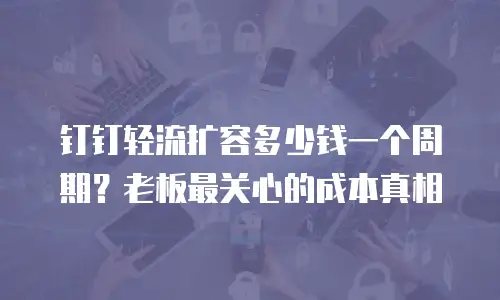 钉钉轻流扩容多少钱一个周期？老板最关心的成本真相