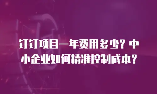 钉钉项目一年费用多少？中小企业如何精准控制成本？