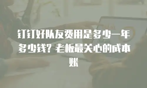 钉钉好队友费用是多少一年多少钱？老板最关心的成本账
