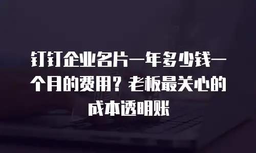 钉钉企业名片一年多少钱一个月的费用？老板最关心的成本透明账