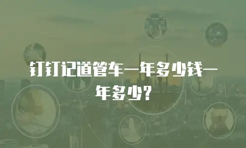 钉钉记道管车一年多少钱一年多少？