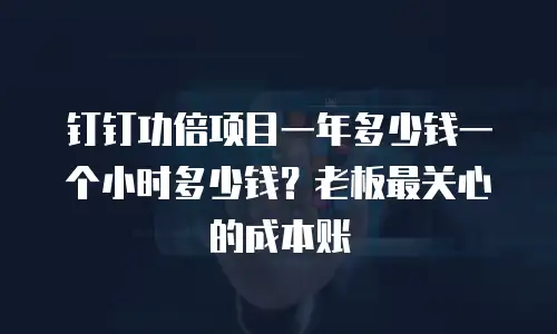 钉钉功倍项目一年多少钱一个小时多少钱？老板最关心的成本账